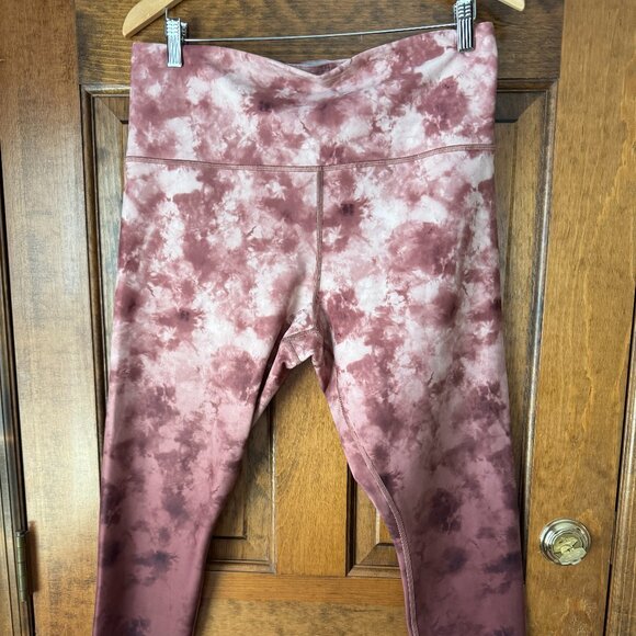 Athleta Light/Dark Pink Elation 7/8 Tight Leggings 1X - Picture 1 of 10